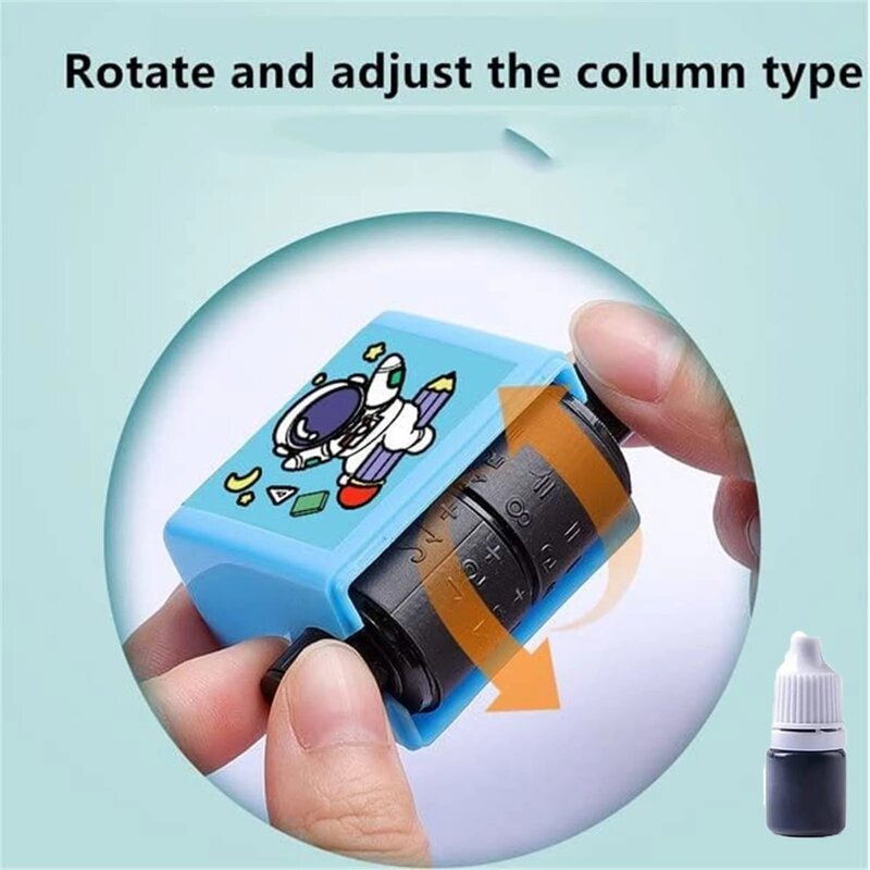 Roller Digital Teaching Stamp Reusable Addition and Subtraction Roller Stamp Within 100 Teaching Math Practice Questions