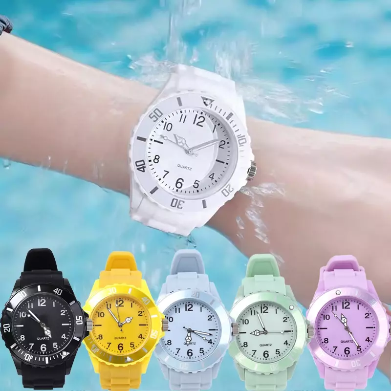 女性のためのファッショナブルなシリコンクォーツ時計,クラシックなスタイルの腕時計,ヴィンテージの電子時計,学生のための