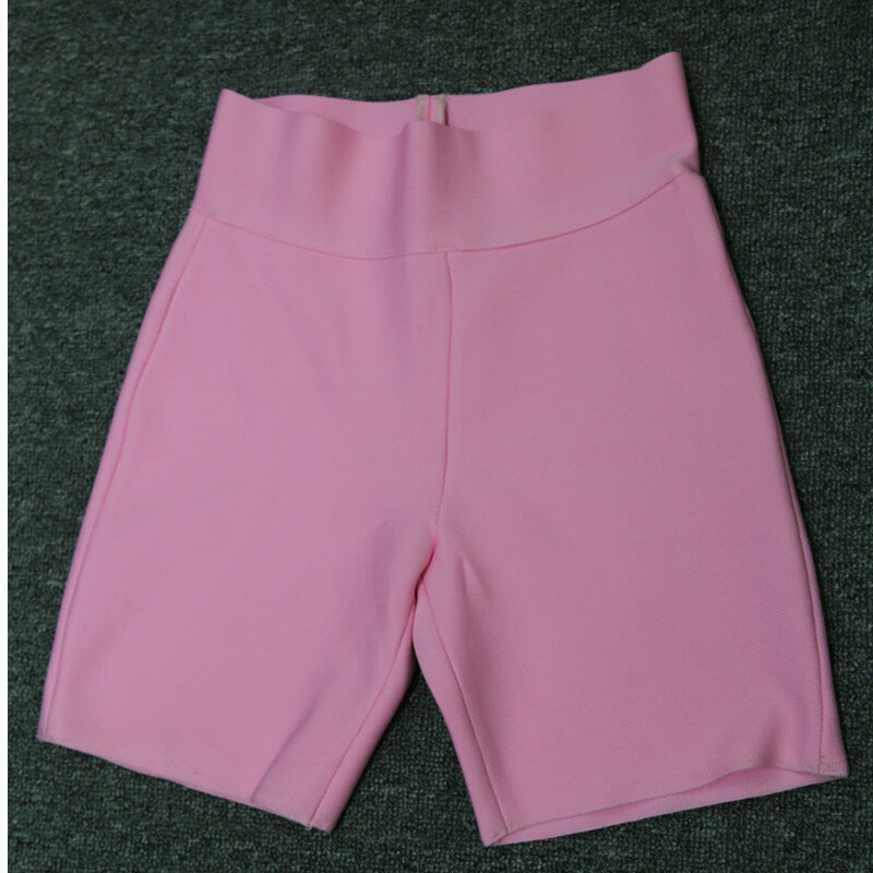 Pantalones cortos de vendaje en 10 colores, blanco, negro, gris, cintura alta, rayón, Vintage, alta calidad