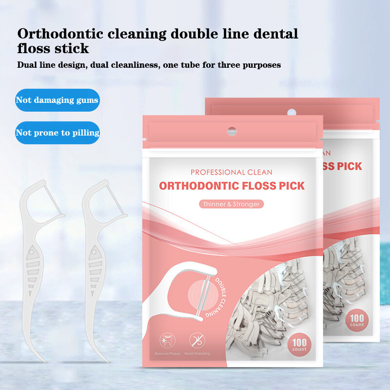100pcs/Pack Orthodontic Floss Bar Dental Bracket Steel Wire Slot Dental Floss For Orthodontic Teeth Orthodontic Floss Bar