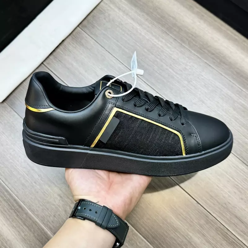 High Quality Men's Original cowhide  Casual Shoes Genuine Leather sneakers Black  white