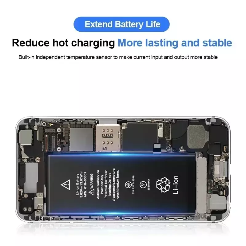 Batterie de téléphone haute capacité pour Apple, 5500mAh, iPhone 5S 5SE 6 6s 6p 6sp 7 7p 8 Plus X Xr Xs Max 11 12 13 Pro 14