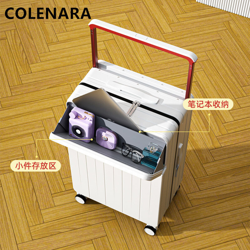 COLENARA  20"22"24"26 Inch Luggage High Quality Multifunctional Front Opening Trolley Case Boarding Box Large Capacity Suitcase