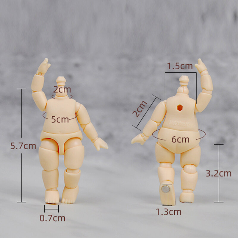 MINI Ob11 Doll YMY Small Dolls Body for BJD Doll Head,GSC,Obitsu 11 Doll Accessories Movable Joint Body Toys for Girls and Boys
