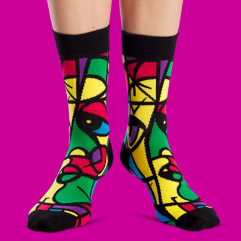 Calcetines creativos de algodón para amantes de la pintura al óleo, nuevos calcetines creativos de moda artística, monopatines callejeros europeos y americanos, de tubo medio
