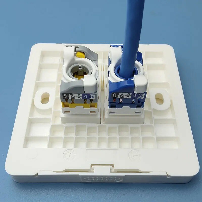 Ethernet Faceplate WoeoW Single 1-Port/Double 2-Way RJ45 Socket Wall Plate for Ethernet Cable Networking Socket Box Keystone