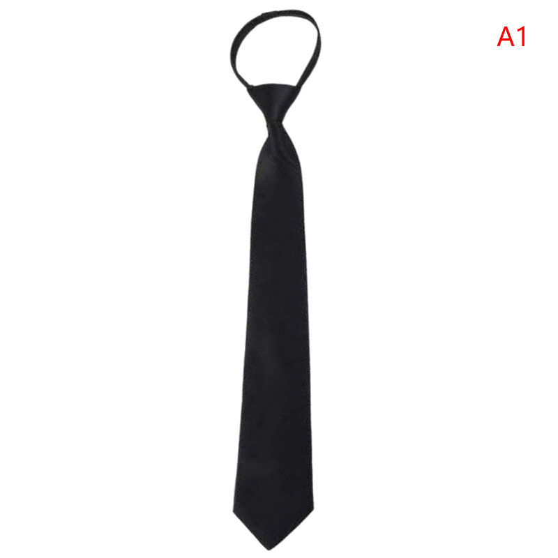 Black Clip On Men Tie Security Ties For Men Women Unisex Tie Clothing Necktie Funeral Doorman Steward Black Tie Matte Black G2E5