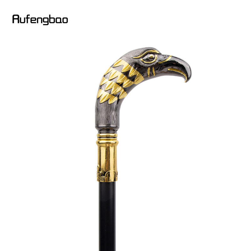 Golden Black Long Head Eagle Handle Luxury Walking Stick with Hidden Plate Self Defense Fashion Cane Plate Cosplay Crosier  90cm