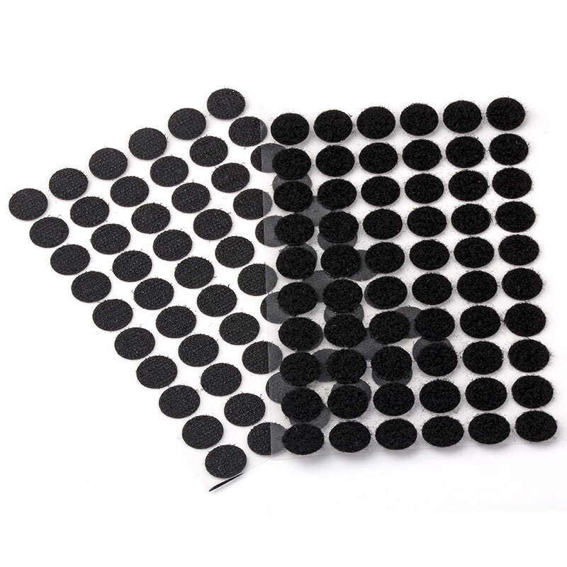 10/15/20/25/30mm Transparent Sticky Dots Self Adhesive Hook and Loop Fastener Tape DIY Handmade Black White Round Strong Glue