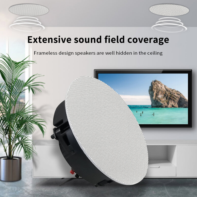 5.25  Coaxial High Fidelity Subwoofer Passive Full Range Ceiling Speaker Intelligent Home Background Music Theater Sound System