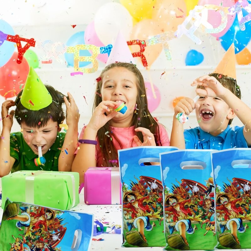One Piece Sacchetti regalo in un unico pezzo Decorazione per feste di compleanno Sacchetti regalo Rufy Sacchetti di caramelle Baby Shower Regali per bambini Bomboniere per ragazzi per forniture per feste
