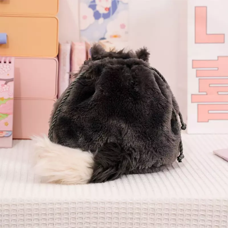Disney Lucifer Cat Portable coulisse Pocket peluche bambola Tokyo Disney Cartoon Anime cenerentola Cosmetic Storage Bags