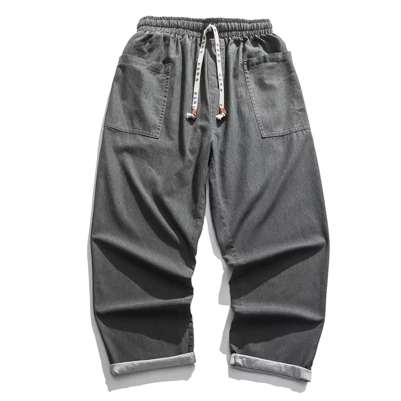 Męskie spodnie jeansowe Streetwear proste męskie spodnie dresowe modne spodnie dżinsowe męskie spodnie dżinsy z szeroką nogawką luźny, typu Oversize 5XL