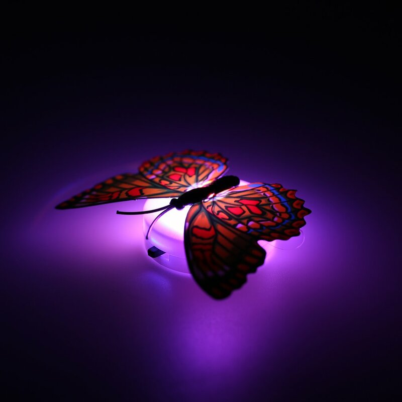 Colorful LED Nigh Lights Butterfly Shape Wall Paste Home Decor For Kids Room Durable Energy-Saving Decorative Lamp