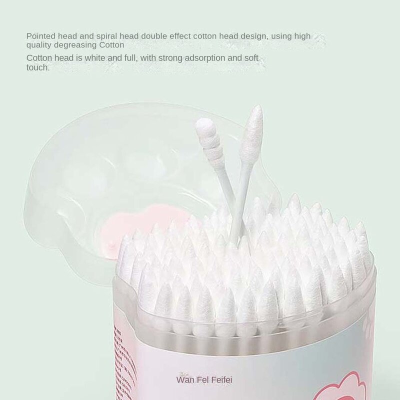 100Pcs/set Nose Lipstik Ear Cleaning Care Cotton Swabs Eyelash Glue Removing Ear Cleaner Spoon Makeup Cotton Stick