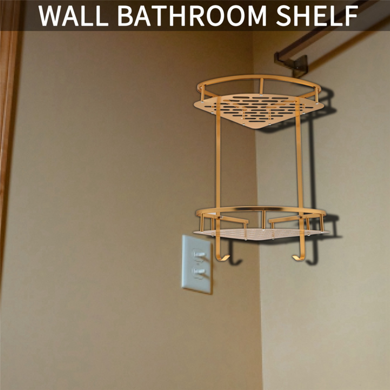 Bathroom Gold Shelf Shower Wall Mounted Corner Basket Shampoo Storage Wall Bathroom Shelf