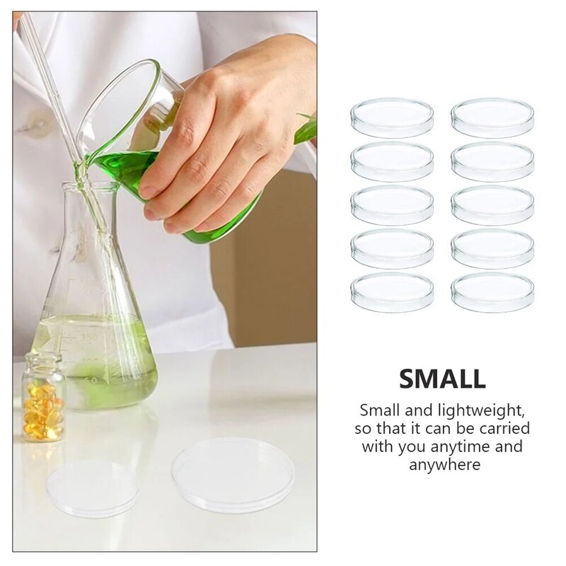 10 pezzi piatto di Petri usa e getta supporto da laboratorio per funghi in vetro piatti di Agar funghi vassoio per piatti di chimica per colture in plastica
