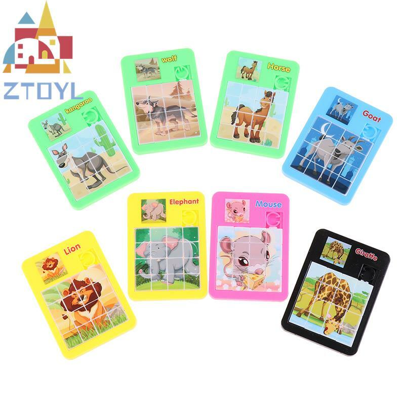 1 Stück Desktop-Puzzles Montessori Spielzeug Kinderspiel zeug Cartoon Huarong Road Sliding Puzzle Lernen Bildung Spielzeug