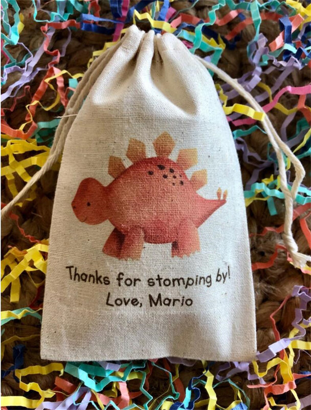 20pcs Baby Dinosaur Party Favor Bags - Personalized Favors Birthday Baby Shower Baptism Bags