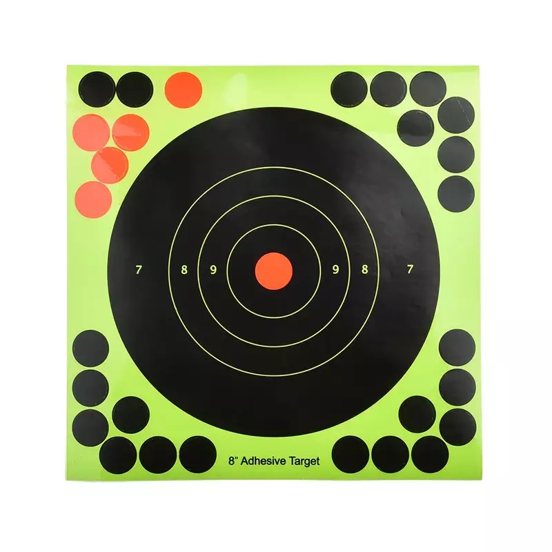 Papeles fluorescentes para Rifle de tiro con brillo reactivo, pegatina verde fluorescente para practicar tiro con pistola, 50 piezas