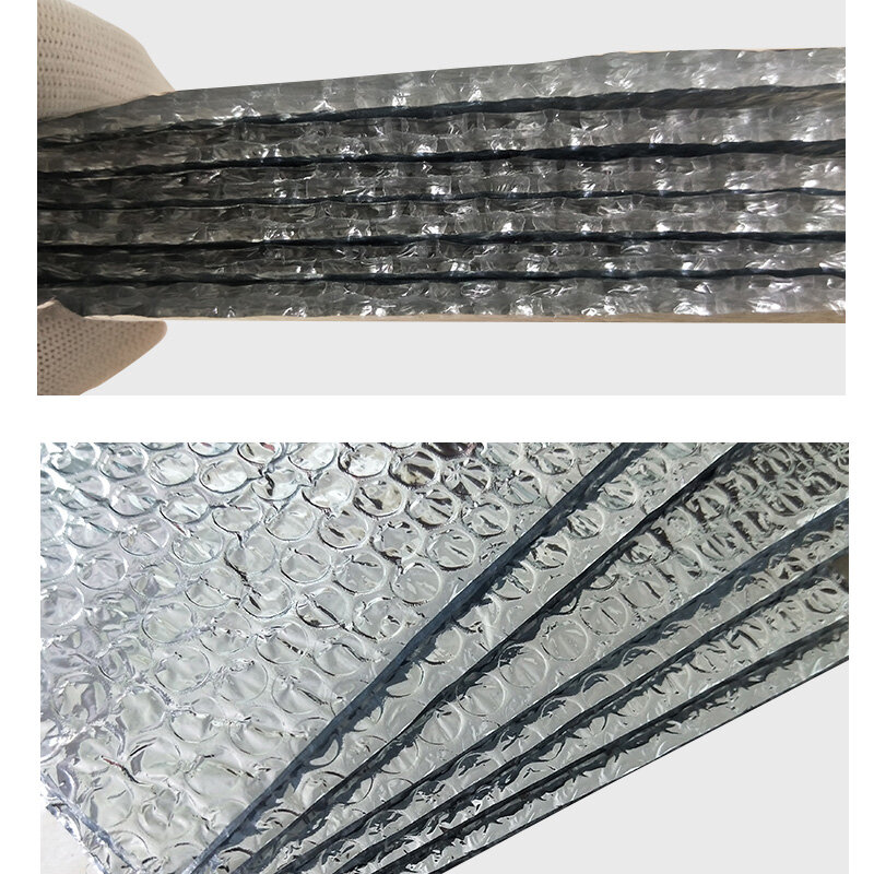 Película de aislamiento térmico de burbujas de papel de aluminio de tres capas y Material de aislamiento de doble cara para techo y sala de sol, 5 m2/lote