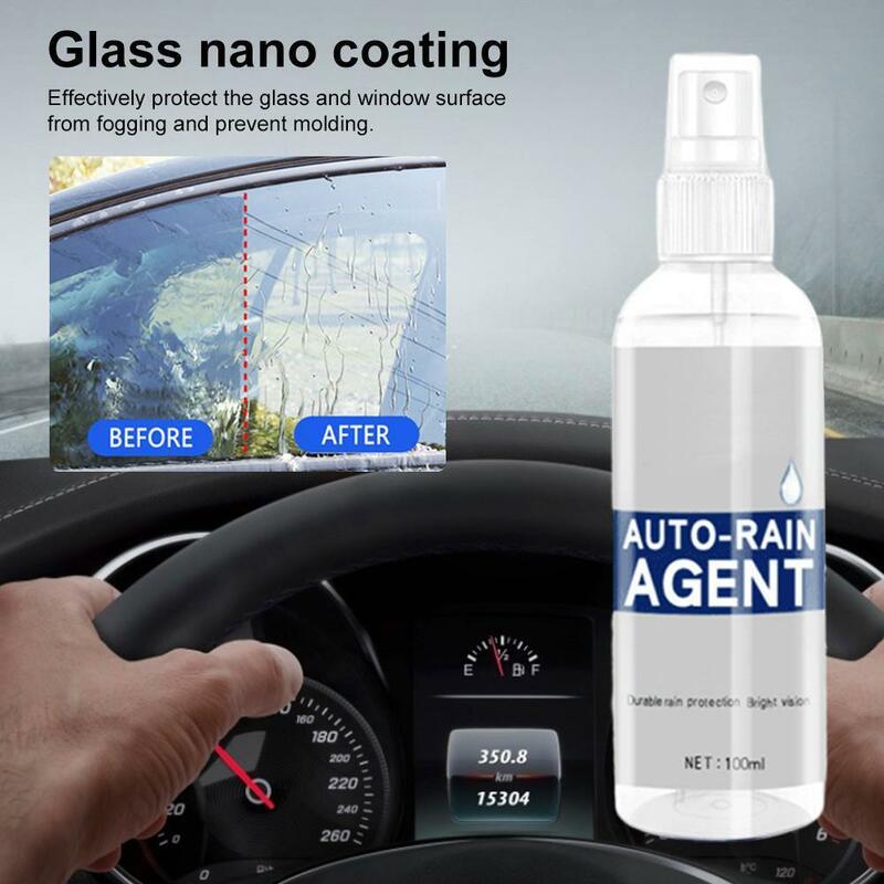Agente de recubrimiento impermeable de vidrio para coche, pulverizador automático a prueba de lluvia, removedor de aerosol para detalles de ventanas, espejos, 100ML