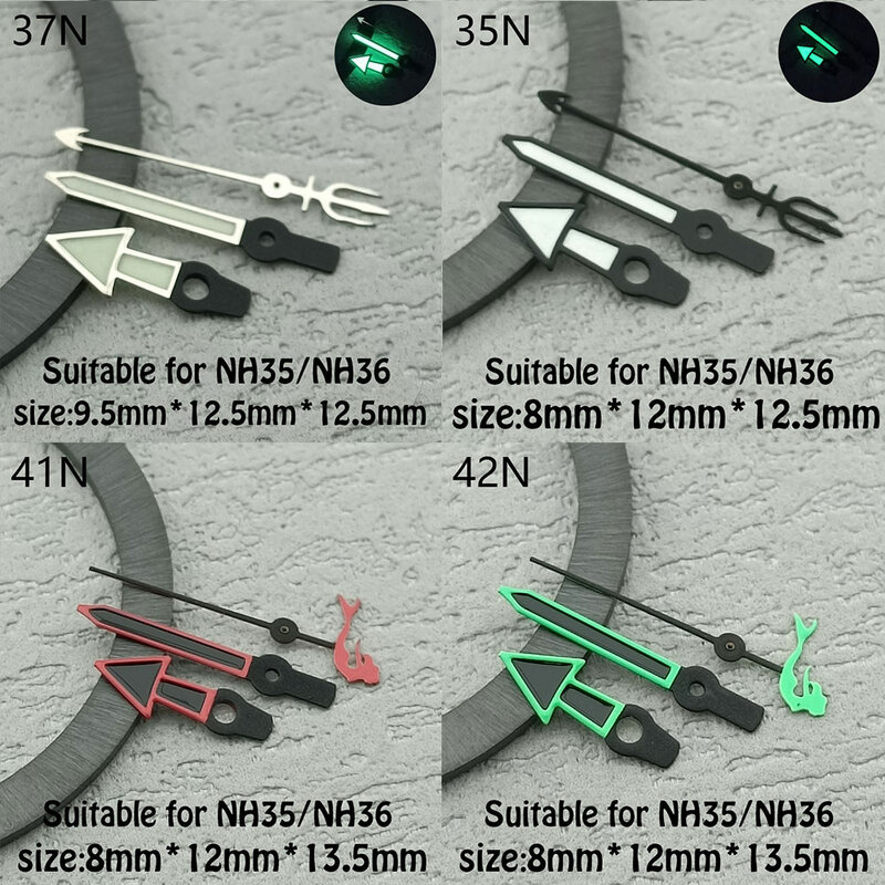 NH35 watch hands C3 green luminous hands For NH34 NH35 NH36 NH38 NH70 7S36 7S25 Movement Men's Watch Accessories Assembly Parts