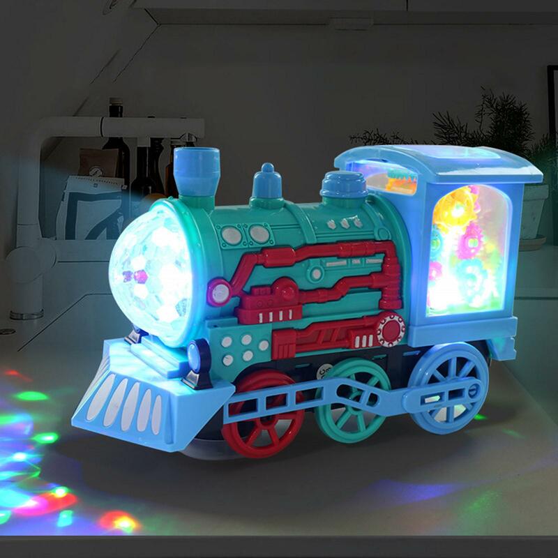 Giocattoli musicali trasparenti delle luci variopinte del giocattolo elettrico del treno per le ragazze dei ragazzi