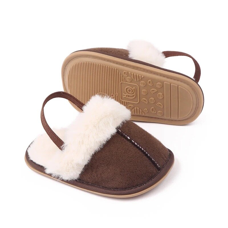 Baby Winter Warm Slipper Soft and Warm Fluffy High Quality TPR Sole Anti-slip Hot Selling for Newborn Toddler Indoor Prewalking