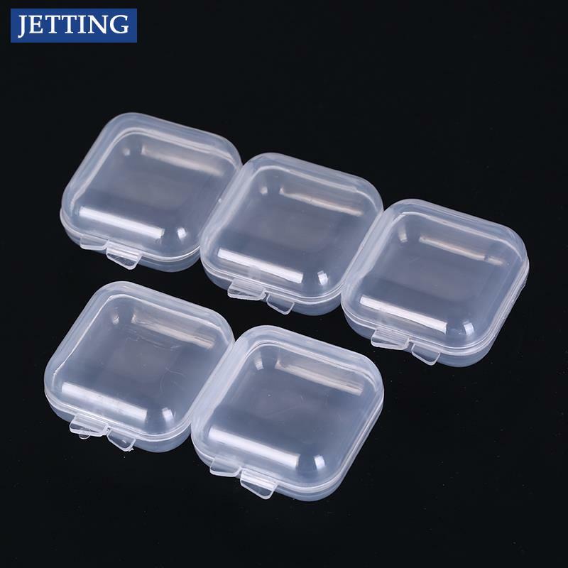 5/10PCS plastica vuota trasparente Mini scatole quadrate vuote piccole gioielli tappi per le orecchie contenitore Nail Art Decor Diamond Storage Case