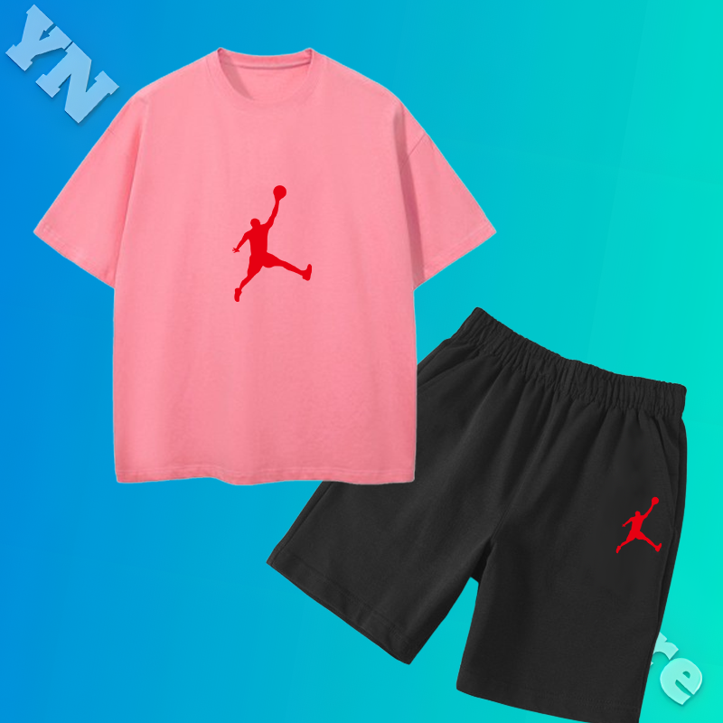 Conjunto de ropa deportiva para niños y niñas, pantalones cortos estampados, Sudadera con capucha de manga corta, Moda Infantil, 4-14 años