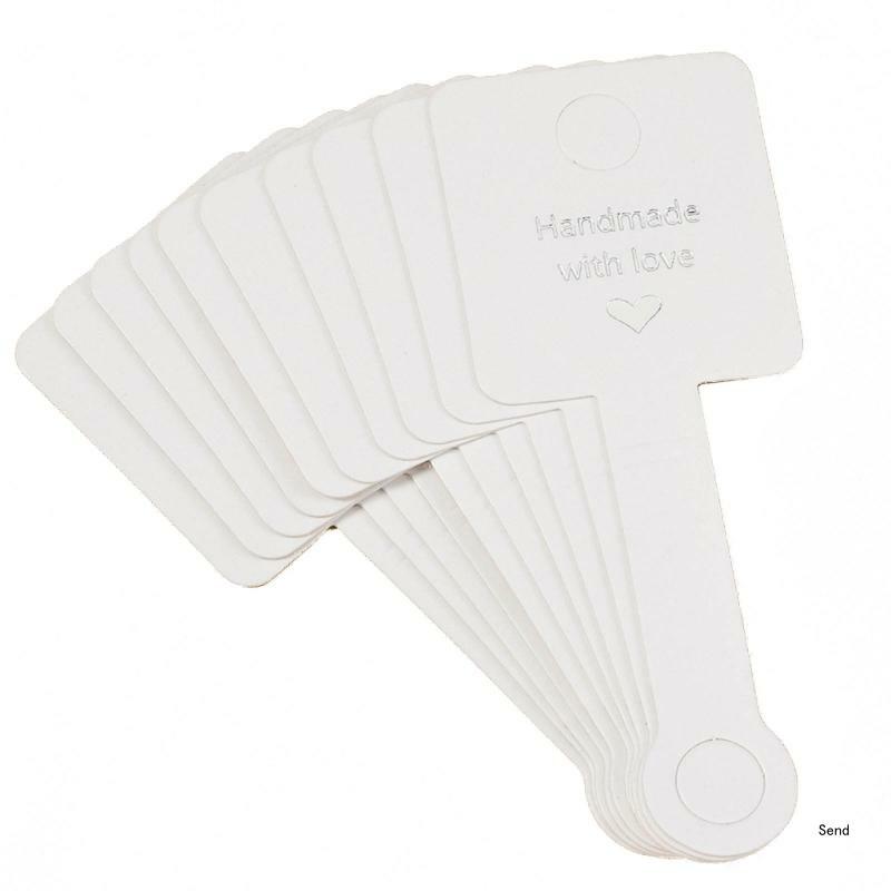 Paquete de 50 tarjetas plegables autoadhesivas para joyas, etiquetas portátiles multifuncionales