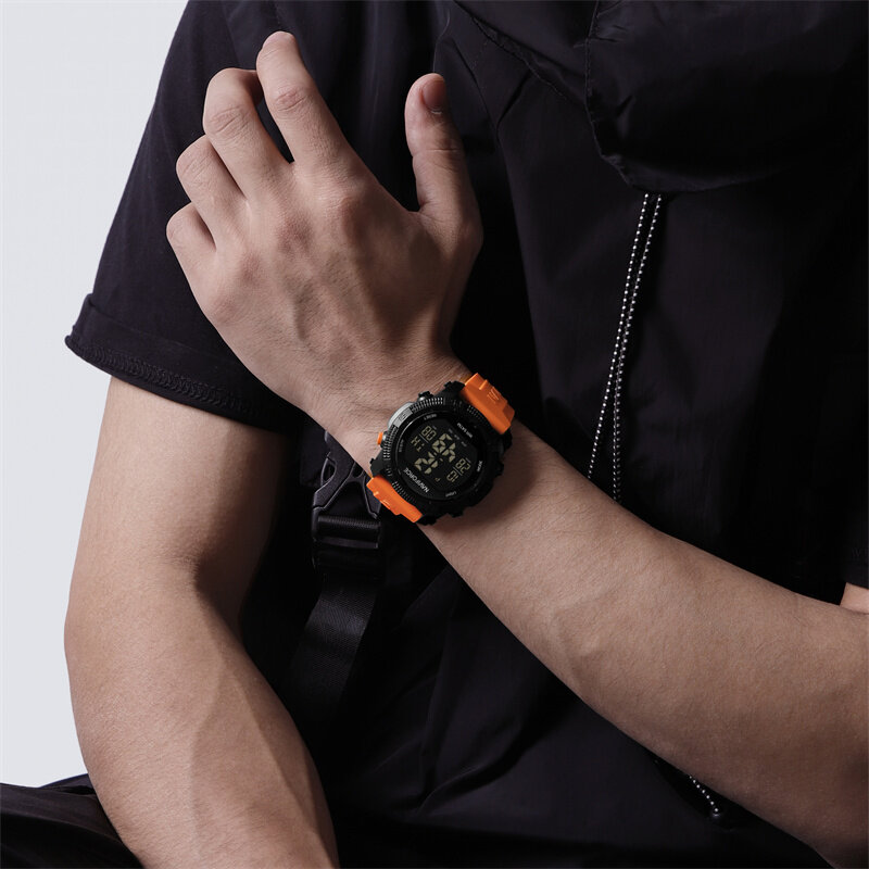 NAVIFORCE-Relógios eletrônicos para homens, pulseira de silicone impermeável, relógio de pulso masculino, moda luxuosa, original, 50m