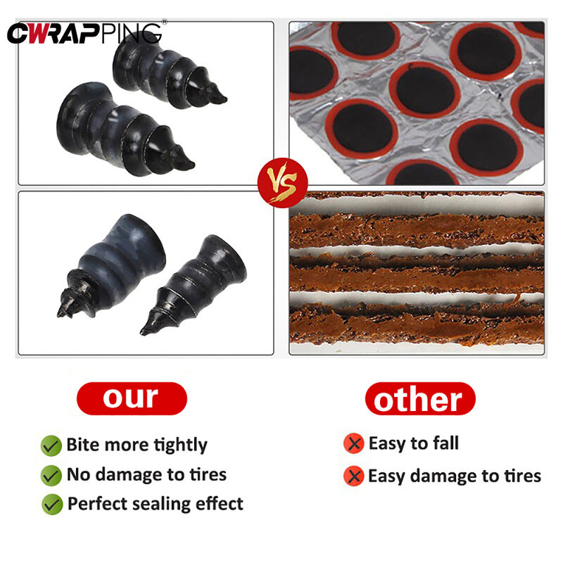 Car Tire Repair Tools Tyre Repair Rubber Nail 10/30PCS Rubber Tire Nail with Screwdriver Automobile Truck Motorcycle Accessories