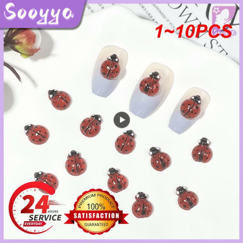 1~10PCS Nail Art Accessories Resin Animal Accessories Cartoon Cute Not Easy To Fade Nail Stickers Healthy Ladybug Uniform Color