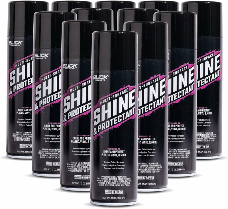 Slick Products Shine & Protectant Spray Coating Designed to Renew, Shine, and Protect a Variety of Surfaces (12 Pack)