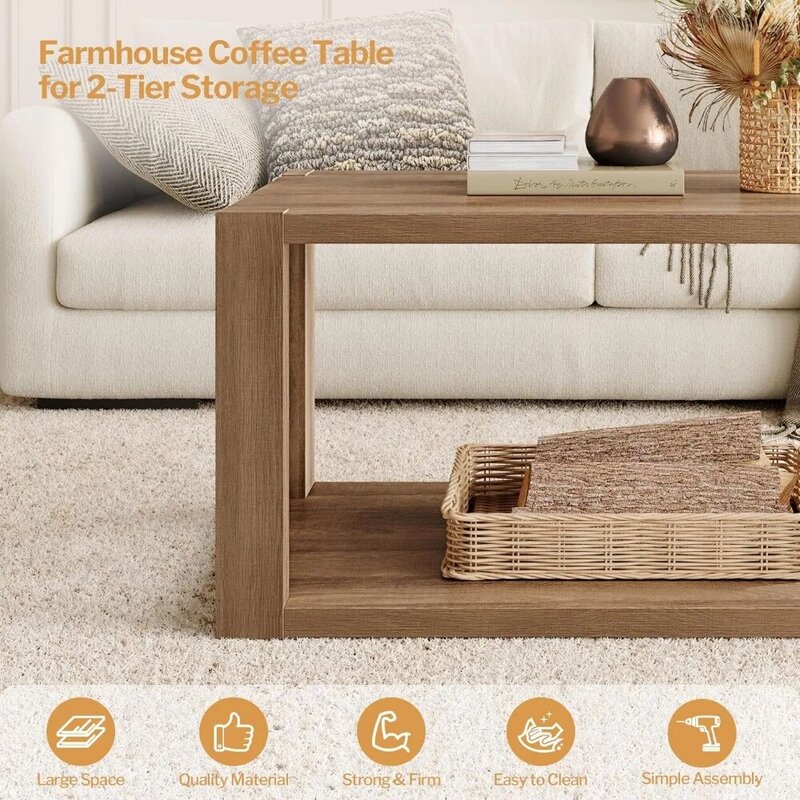Rectangle Center Table Wood Look Accent Table Coffee Café Furniture