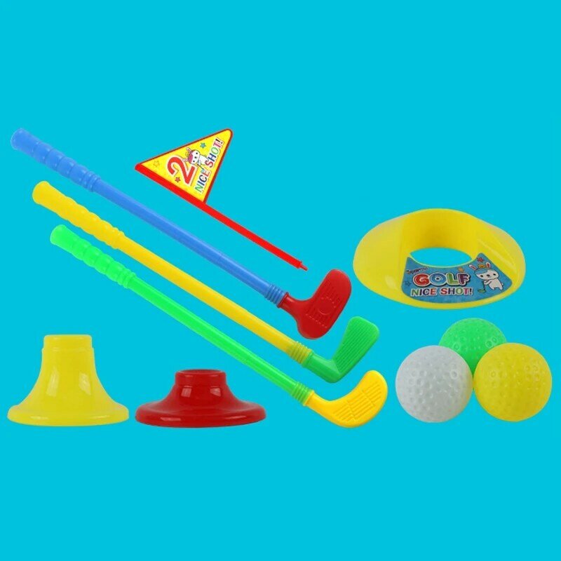 Kit de entrenamiento de pelota de Golf para interiores y exteriores, juguete de práctica de seguridad para niños, regalos para niños, 10 piezas por juego