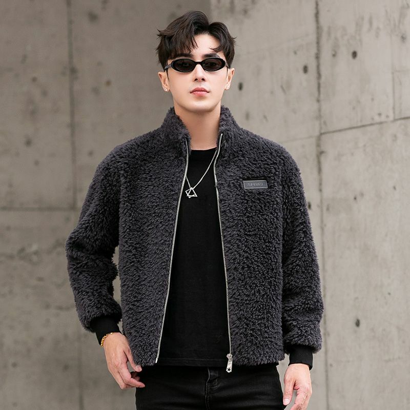2023 autunno inverno moda uomo colletto alla coreana cappotto caldo giacche di pelliccia genuina Casual da uomo cappotti di pelliccia di agnello reale caldo maschile I484