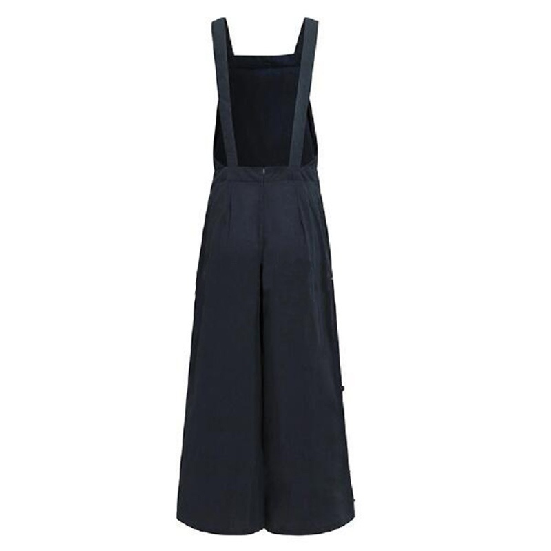 Женский винтажный комбинезон без рукавов, однотонный комбинезон в стиле Харадзюку с широкими штанинами на подтяжках, весна-лето 2022