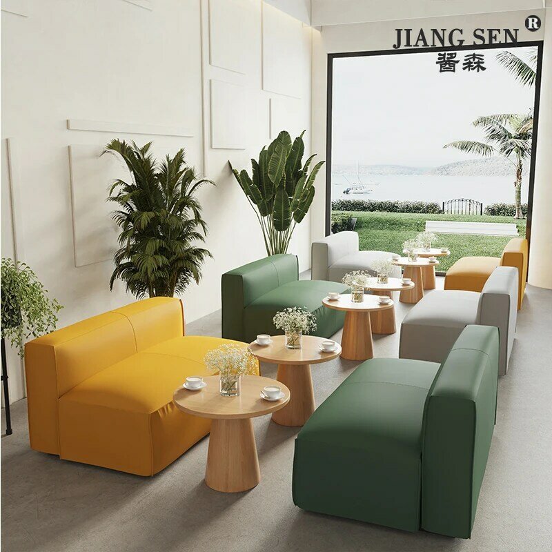Commercial furniture bar table and chair combination coffee shop card seat retro sofa