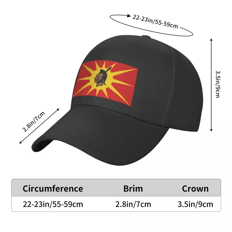 Mohawk Warrior Flag Iroquois Canada and USA yellow and red background HD High Quality Baseball Cap