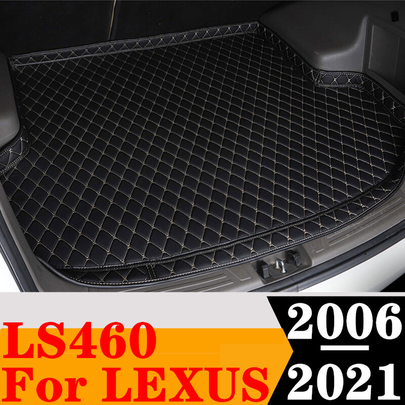 Alfombrilla de maletero de coche de lado alto para LEXUS LS460, 2006-2016, 2018, 2019, 20, 2021, XPE, cubierta de carga trasera, bandeja de maletero trasero, alfombra de almohadilla de equipaje