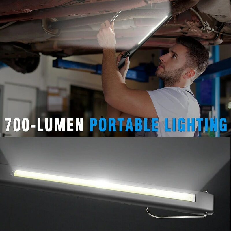 Luz de trabajo COB recargable por USB, luz LED de inspección magnética portátil de 360 ° para reparación de automóviles, uso doméstico y taller