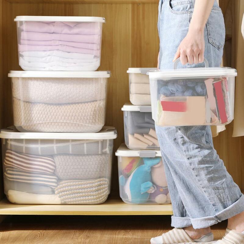 Práctico soporte de almacenamiento para artículos diversos, estuche organizador de ropa y juguetes con tapa desmontable, a prueba de polvo, suministros para dormitorio