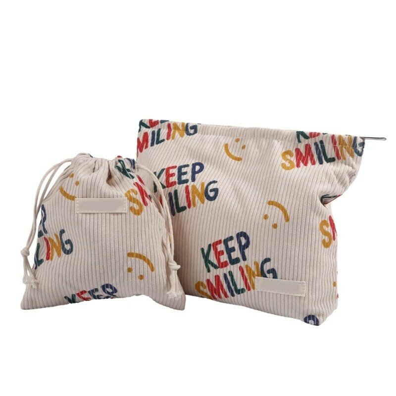 Large Capacity Letter Pattern Toiletry Bag Stationery Pencil Case Makeup Bag