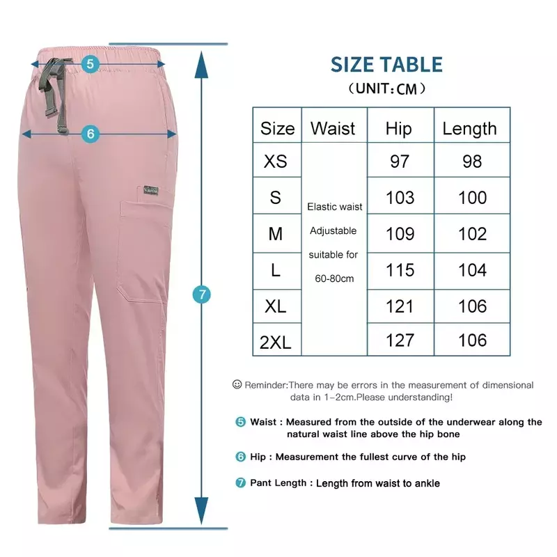 กางเกงผ่าตัดพยาบาลยืดได้สีทึบกางเกงแพทย์ปรับเอวได้กางเกงทันตกรรมกางเกงขัดฟันคุณภาพสูง