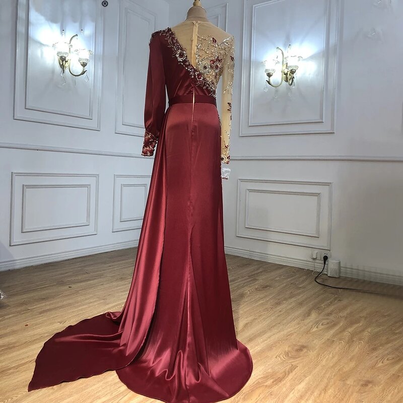 Eine Schulter Kristall Abendkleider V-Ausschnitt Frau Meerjungfrau Ballkleider Illusion rücken frei formale elegante Party Vestidos de Fiesta