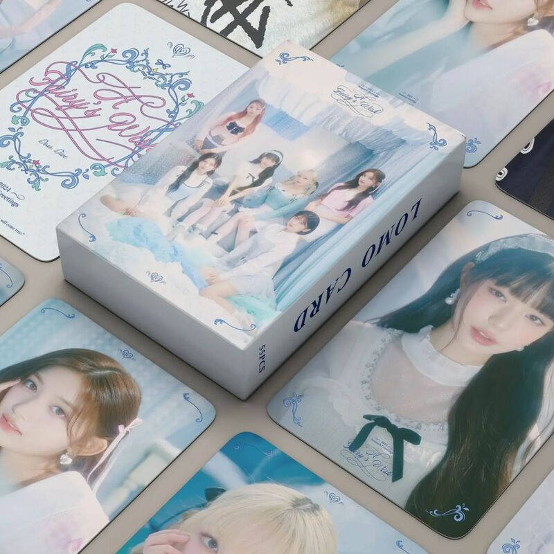 55Pcs/Set Kpop Idol IVE New Album A Fairy's Wish HD Lomo Card Print Photo Card Wonyoung Rei Gaeul Yujin Gaeul Leeseo Fans Gift