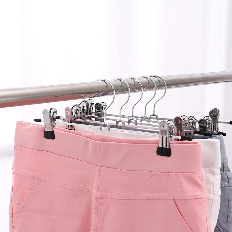Multifuncional Stainless Steel Trouser Rack, Galvanizado Clip de armazenamento, Non-Slip, Non-Marking Hanger Hanging, Household